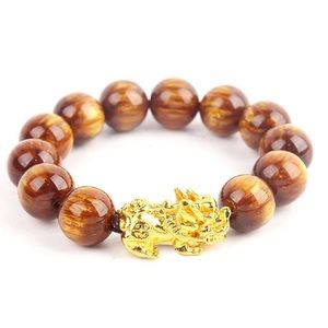 Lucky Buddhism Tiger Eye Stone Beads Bracelet